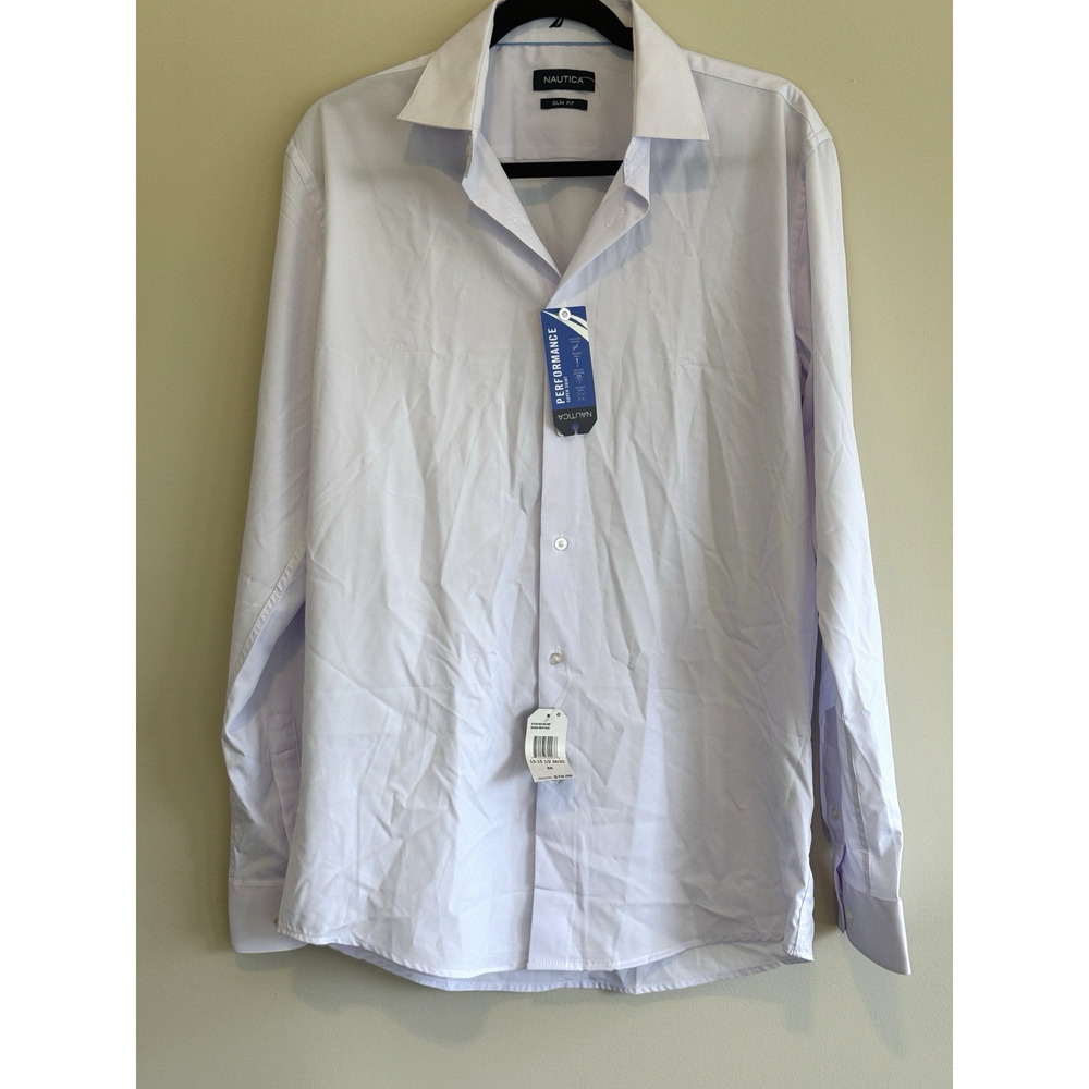 Nautica Men's Performance Super Shirt Pale Lavender Size M (15–15½ 34/35) – NWT